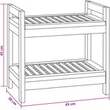  Polica za kupaonicu Prirodna 45 x 30 x 45 cm Čvrsto teak drvo | shoptok.hr