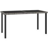 vidaXL Vrtni blagovaonski stol sivi 140 x 70 x 73 cm od poliratana | shoptok.hr