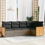 Maison Chic Seti vrtnega pohištva - Vrtna garnitura - Vrtni pohištvo set 5-delna z blazinami siv poli ratan, (21816498) | Shoptok.si