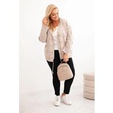 Kesi Włoski Women's Plus Size zip-up cotton sweatshirt beige | shoptok.hr