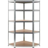vidaXL Polica za shranjevanje jeklo in MDF 90x90x180 cm srebrna | Shoptok.si