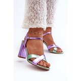 Kesi High-heeled sandals made of eco-leather, purple Abilica Cene