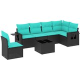  Vrtni set od 7 dijelova s jastucima, crni poliratan | shoptok.hr