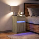 vidaXL Nočna omarica z LED lučkami sonoma hrast inženirski les | Shoptok.si