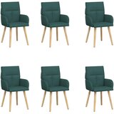 vidaXL Jedilni stoli 6 pcs Blago Temno zelena 60 x 56 x 96 cm, (5000296831) | Shoptok.si