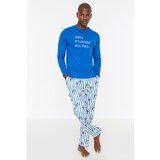 Trendyol Dark Blue Men's Regular Fit Printed Pajamas Set | shoptok.hr