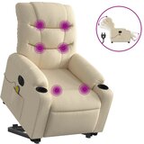 Maison Chic Električni masažni naslanjač - Relax naslanjač s funkcijo vstajanja krem, (22061669) Cene