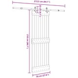  Klizna vrata NARVIK Prirodna i crna 70 x 210 cm (213,5 cm) | shoptok.hr