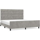  Posteljni okvir z vzglavjem svetlo siv 180x200 cm žamet, (20795017) | Shoptok.si