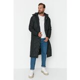 Trendyol Black Men's Oversize Removable Hooded Maxi Windproof Jacket cene