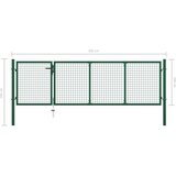 vidaXL vrtna vrata čelična 350 x 100 cm zelena | shoptok.hr