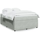 vidaXL Box spring postelja z vzmetnico svetlo siva 160x200 cm žamet Cene