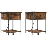 Noćni ormar s ladicama 2 pcs Dimljeni hrast 42 x 41 x 56 cm | Eponuda.ba