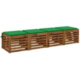  Jastučići za sjedalo od 4 dijela SOEST 4 kom. 100% poliester - Zelena (poliester) 40 x 40 x 3 cm 4 | shoptok.hr