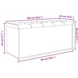  Klupa za pohranu boja betona 102 x 42 x 45 cm konstruirano drvo | shoptok.hr