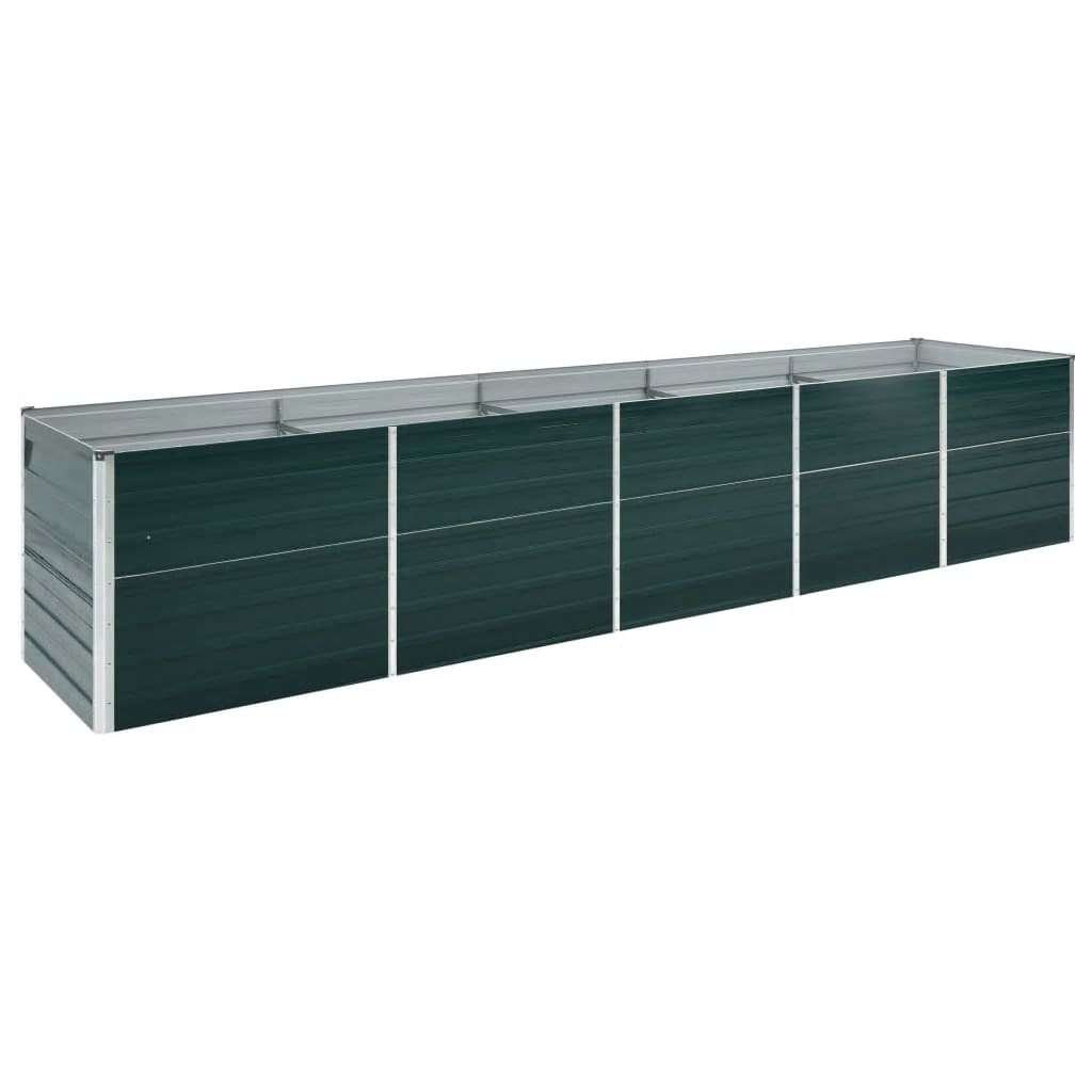 vidaXL Povišena vrtna gredica od pocinčanog čelika 400x80x77 cm zelena | shoptok.hr