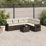  7-dijelni set vrtnih sofa od poliratana s jastucima smeđi | shoptok.hr