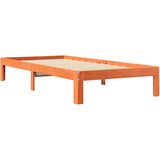  Knjižna postelja brez ležišča vošč. rjava 90x200 cm borovina, (21792407) | Shoptok.si