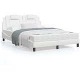 vidaXL Posteljni okvir z vzglavjem bel 140x200 cm umetno usnje | Shoptok.si