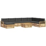  Set vanjskih sofa 9 kom. Bijela i antracit Čvrsto drvo akacije | shoptok.hr