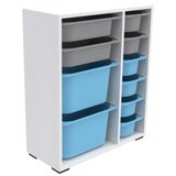 Hanah home Višenamjenska komoda Zen 2D2K6U, 69,5 x83 x30 cm, Bijelo-plavo-siva | Eponuda.ba