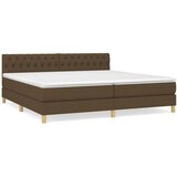  Krevet s oprugama i madracem tamnosmeđi 200x200 cm od tkanine | shoptok.hr