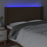  LED uzglavlje tamnosmeđe 183x16x118/128 cm od tkanine | shoptok.hr