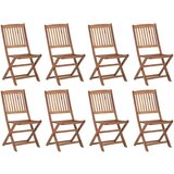 The Living Store Zložljivi zunanji stoli z blazinami 8 kosov trden akacijev les - Zunanji Stol, (21494562) | Shoptok.si