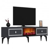 Hanah home flame fireplace - anthracite, silver anthracitesilver tv stand | ePonuda.com