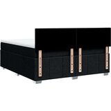 vidaXL Box spring postelja z vzmetnico črn 200x200 cm blago | Shoptok.si