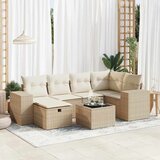 vidaXL 7-dijelni set vrtnih sofa od poliratana s jastucima bež | shoptok.hr