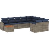  10-dijelni set vrtnih sofa od poliratana s jastucima sivi | shoptok.hr