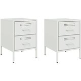 Maison Chic Dvo delni komplet Nočne omarice - Nočne mize bela 36x39x50,5 cm jeklo, (21690117) | Shoptok.si