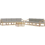  Set vanjskih sofa 9 kom. Bijela i svjetlosiva Poliester | shoptok.hr