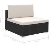 Poli 8-dijelna vrtna garnitura od poliratana s jastucima crna | shoptok.hr