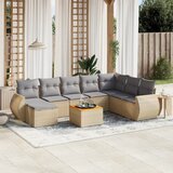 vidaXL 9-dijelni set vrtnih sofa s jastucima bež od poliratana | shoptok.hr