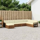  Set vanjskih sofa 8 kom. Prirodna i krem Čvrsto drvo akacije | shoptok.hr