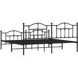  Metalni okvir kreveta uzglavlje i podnožje crni 200x200 cm | shoptok.hr