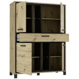 Livetastic Visoka Komoda Trondheim, Barva Hrasta, Črna | Shoptok.si