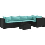 The Living Store Vrtna sedežna garnitura 6-delna z blazinami črn poli ratan - Vrtna Sedežna Garnitura, (21625569) | Shoptok.si