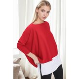 Dewberry 81734 Knitwear Womens Poncho-RED | shoptok.hr