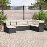 Maison Chic Seti vrtnega pohištva - Vrtna garnitura - Vrtni pohištvo set 8-delna z blazinami črn poli ratan, (21799757) | Shoptok.si