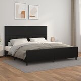 The Living Store Posteljni okvir z vzglavjem črn 200x200 cm umetno usnje - Posteljni Okvir Z Vzglavjem, (21526575) Cene