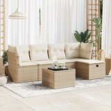vidaXL 6-dijelni set vrtnih sofa s jastucima bež od poliratana | shoptok.hr