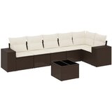 7-dijelni set vrtnih sofa od poliratana s jastucima smeđi | shoptok.hr