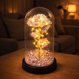  Vječna ruža u staklenoj kupoli LED kristalna rasvjeta 21,5 x 11 cm | shoptok.hr