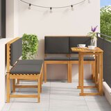  5-dijelni set za blagovanje u vrtu s jastučićima od čvrstog drva akacije | shoptok.hr