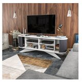 Woody Fashion TV polica Stor Anthracite White | ePonuda.com