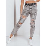 DStreet Jeansy damskie push up z dziurami szare | Shoptok.si