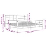 vidaXL Kovinski posteljni okvir z vzglavjem in vznožjem bel 193x203 cm, (21007173) | Shoptok.si